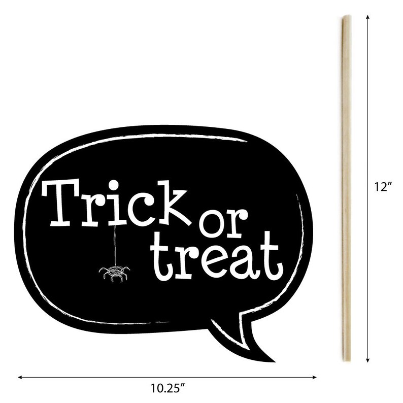 Trick or Treat Photo Booth Props Halloween Party Prop Kit Etsy