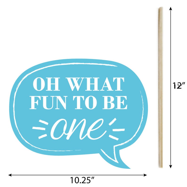 First Birthday Party Photo Booth Prop Kit 10 Photo Props /& Dowels 1st Birthday Boy Funny Fun to be One Photo Booth Props