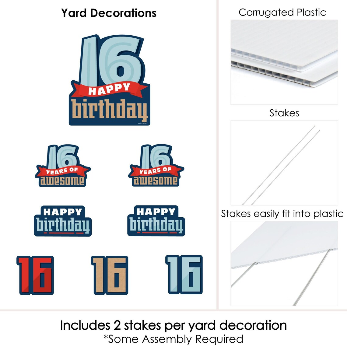 Boy 16th Birthday Yard Sign and Outdoor Lawn Decorations Etsy