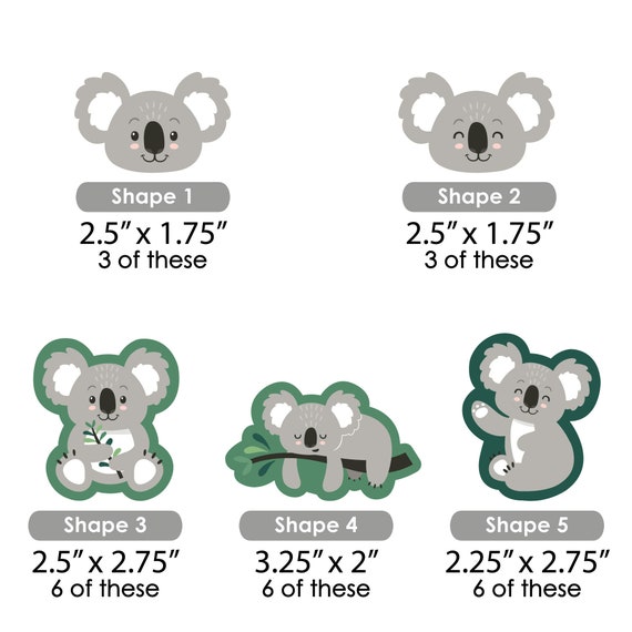 Big Dot of Happiness Koala Cutie - Paper Straw Decor - Bear Birthday Party and Baby Shower Striped Decorative Straws - Set of 24