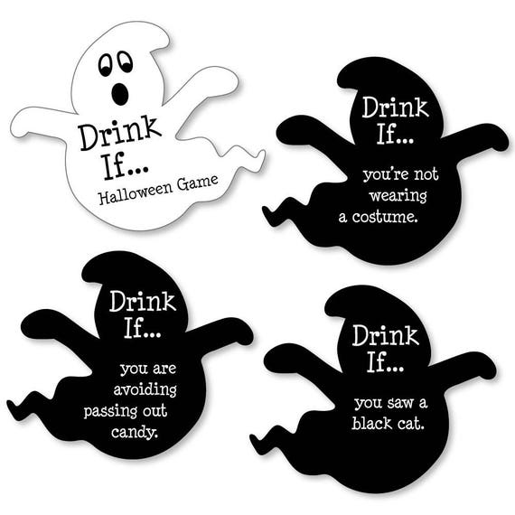 Drink If Game - Spooky Ghost - Halloween Party Game - 24 Count Il_570xn