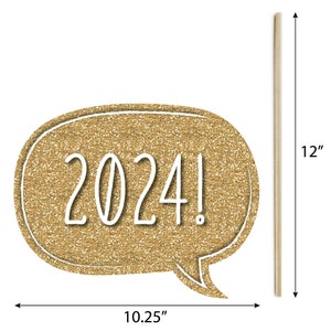 New Year's Eve Gold 2024 New Year's Eve Party Photo Booth Props Kit 20 Count image 7