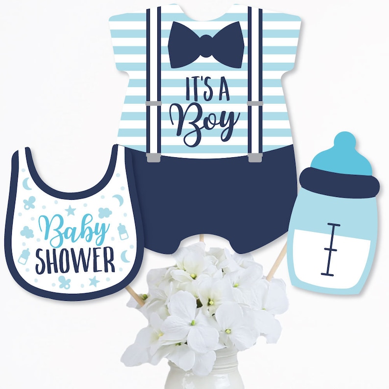 It\u2019s a Boy Set of 15 Blue Baby Shower Centerpiece Sticks Table Toppers