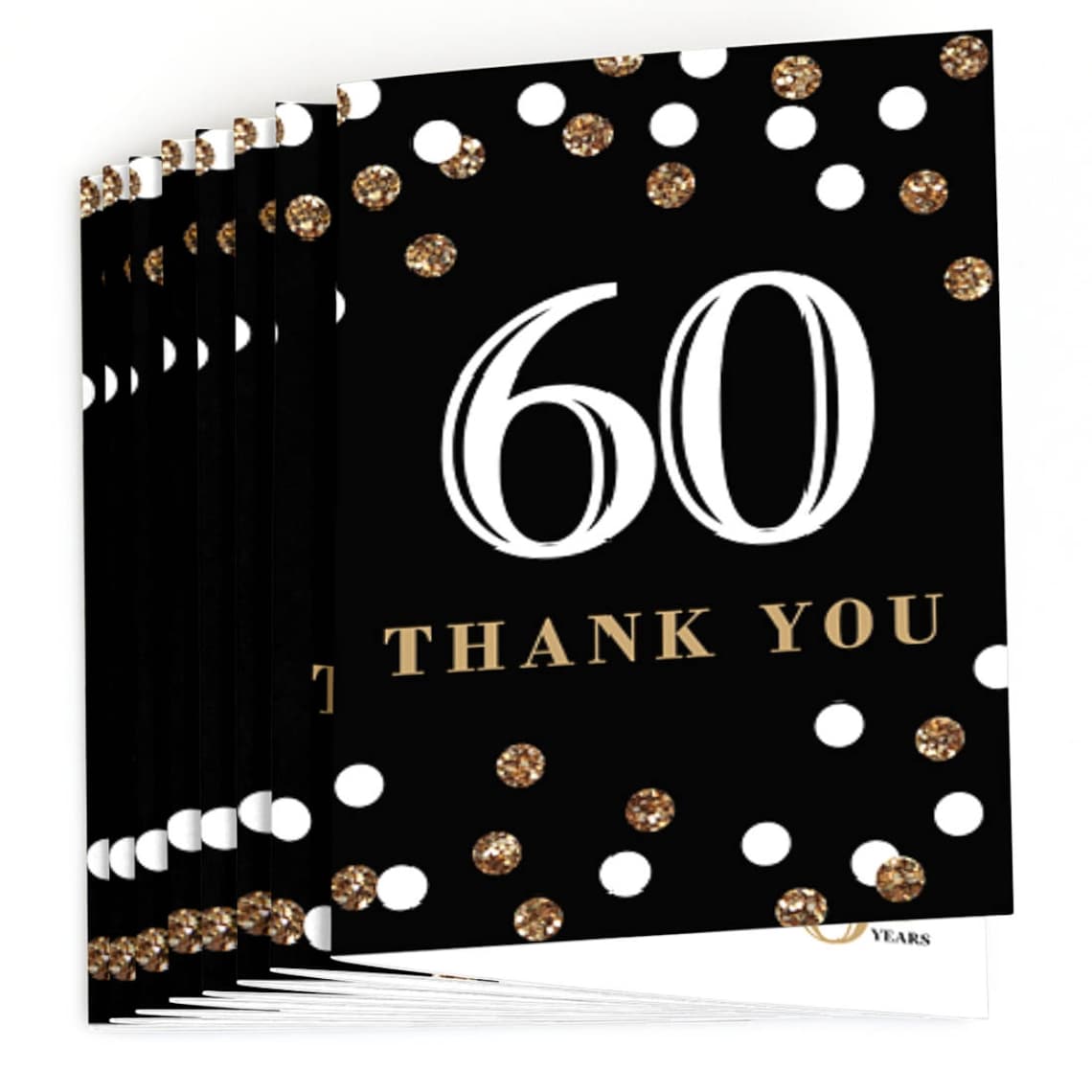 60th Birthday Thank You Cards Adult 60th Birthday Gold - Etsy Singapore