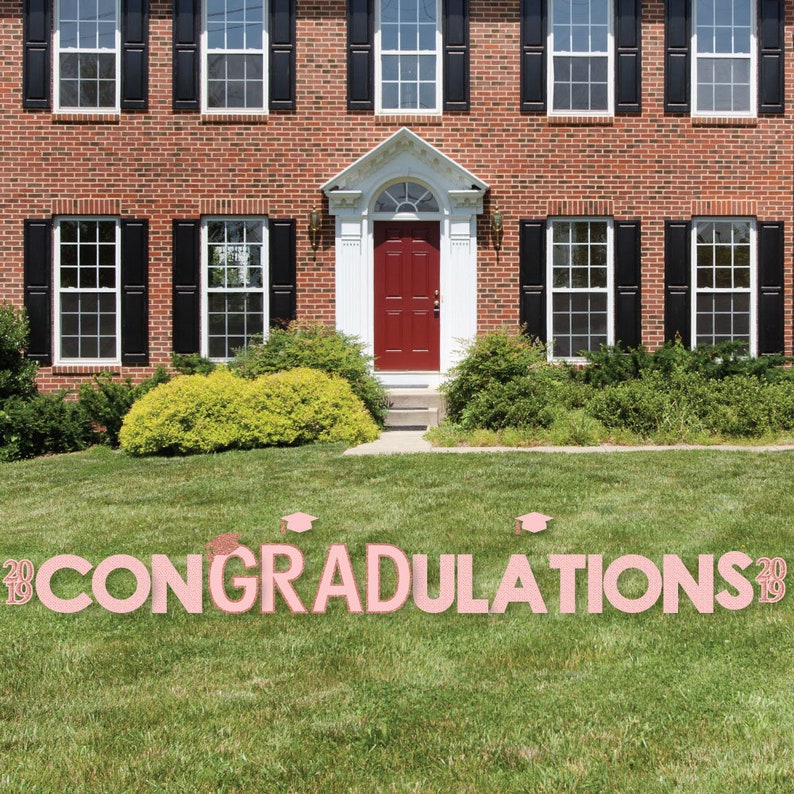 Con-GRAD-ulations Rose Gold Graduation Yard Sign Grad Party Graduation Yard Sign Rose Gold Grad Outdoor Lawn Grad Decorations