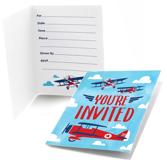 Taking Flight Airplane Fill In Invitations Baby Shower Taking Flight Airplane Fill In Invitations Baby Shower