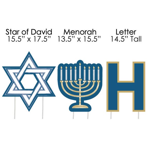 Happy Hanukkah Yard Sign Chanukah Decorations Outdoor Etsy