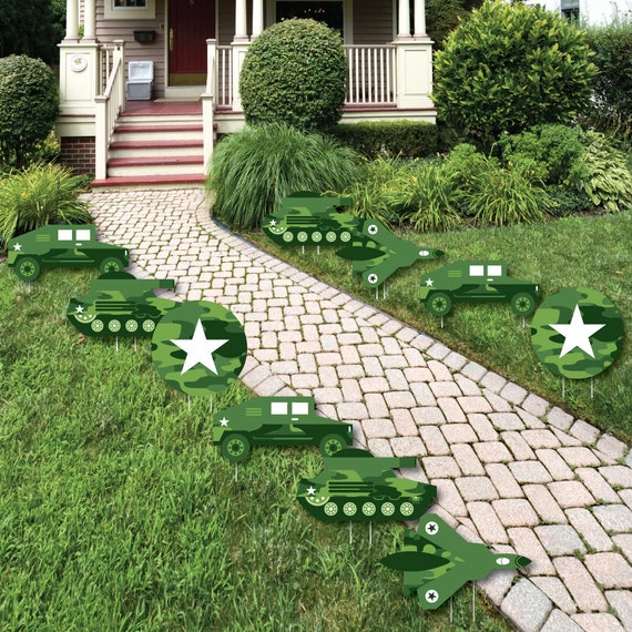 Camo Hero Lawn Decorations Outdoor Yard Party Decorations