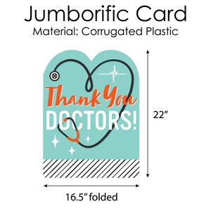 Thank You Doctors Doctor Appreciation Week Giant Greeting Card Big Shaped Jumborific Card 16.5 x 22 inches image 4