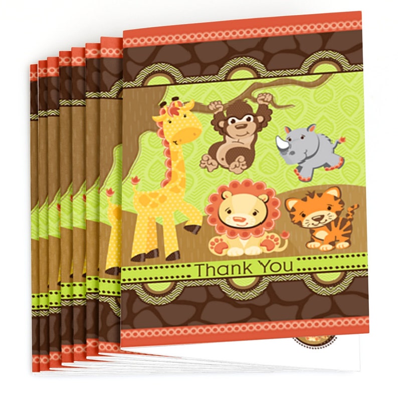 Safari Jungle Thank You Cards Baby Shower Thank You Cards Etsy