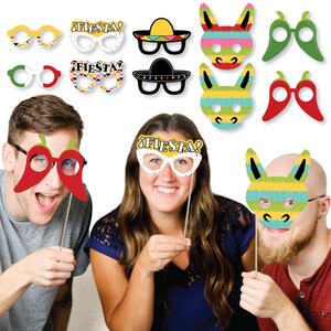 Let's Fiesta Photo Booth Accessories Fun Selfie - Etsy