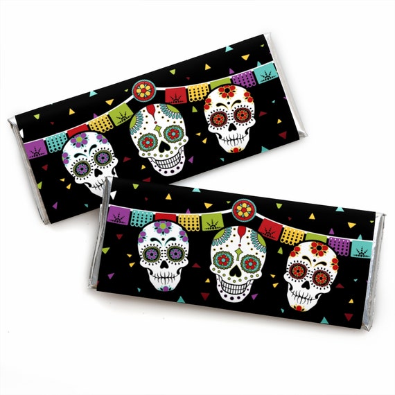 Big Dot of Happiness Day of the Dead Set of 12 Halloween Sugar Skull Party Decoration Party Cupcake Wrappers