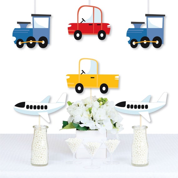 Cars, Trains, and Airplanes - Decorations DIY Transportation Birthday Party Essentials - Set of 20 Il_570xn