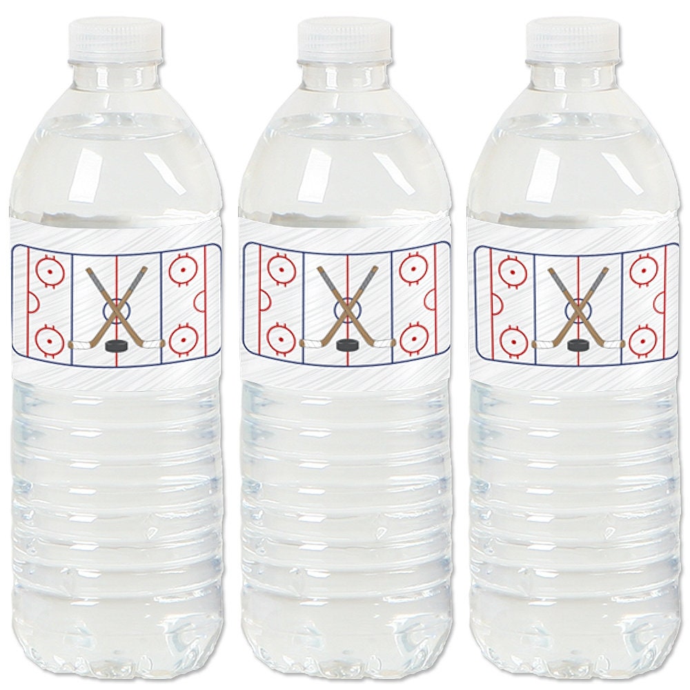 Hockey Water Bottle Sticker Labels Waterproof Self Stick Etsy