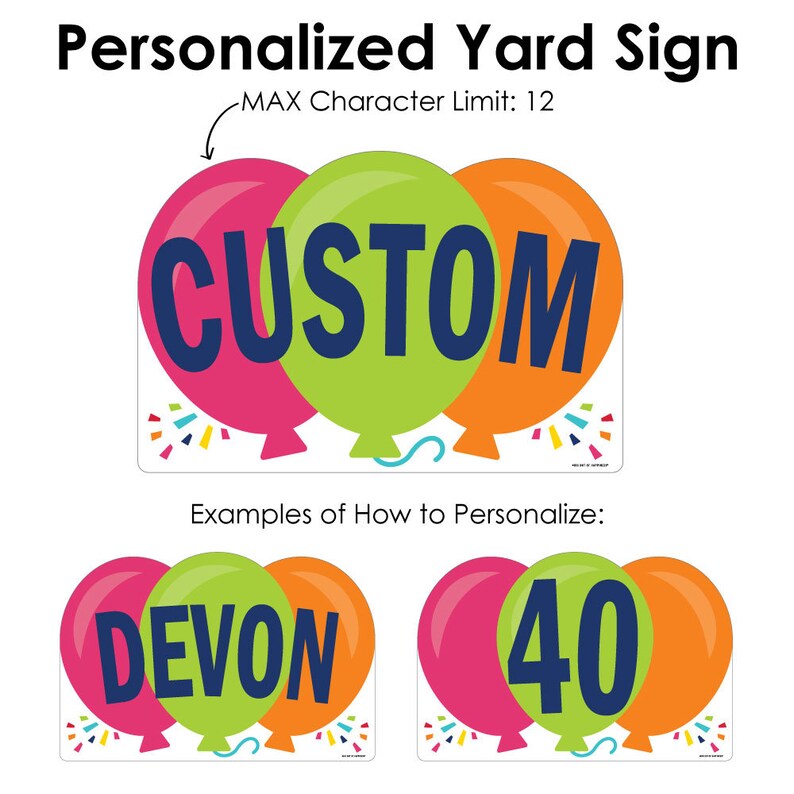 Lawn Party Decorations Personalized Colorful Birthday Party Name Yard Sign Cheeful Happy Birthday