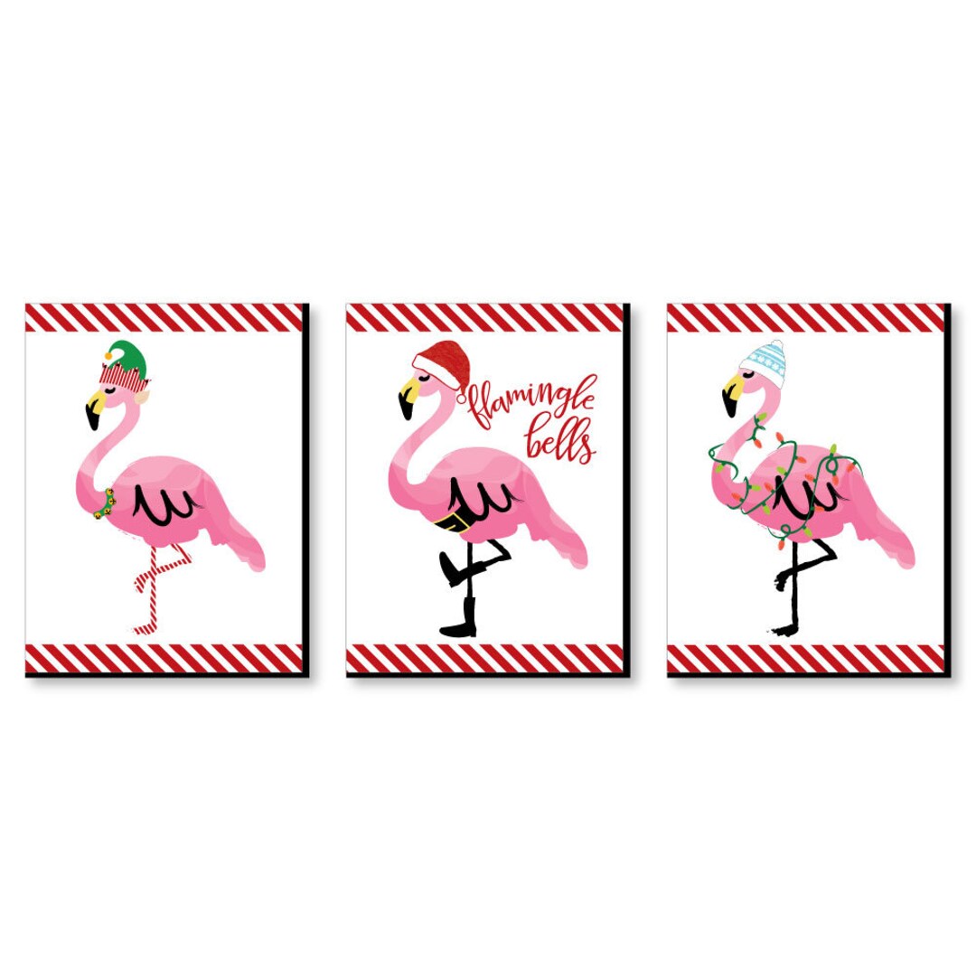 Flamingle Bells - Tropical Christmas Wall Art and Holiday Decorations ...