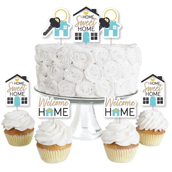 Home Housewarming Dessert Cupcake Toppers New Sweet Home