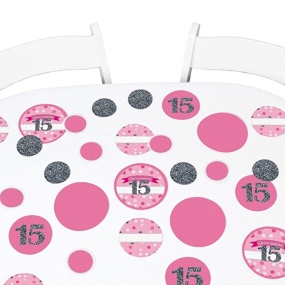 Quinceanera Sweet 15 Pink Giant Circle Confetti 15th
