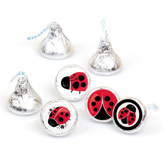 Happy Little Ladybug - Baby Shower or Birthday Party Round Candy Sticker Favors - Labels Fit Chocolate Candy (1 sheet of 108) Il_570xn