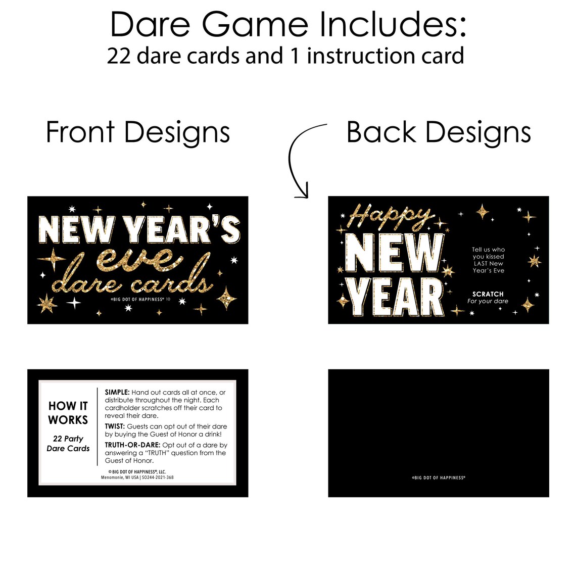 Hello New Year - NYE Party Game Scratch off Dare Cards - 22 Count - Etsy