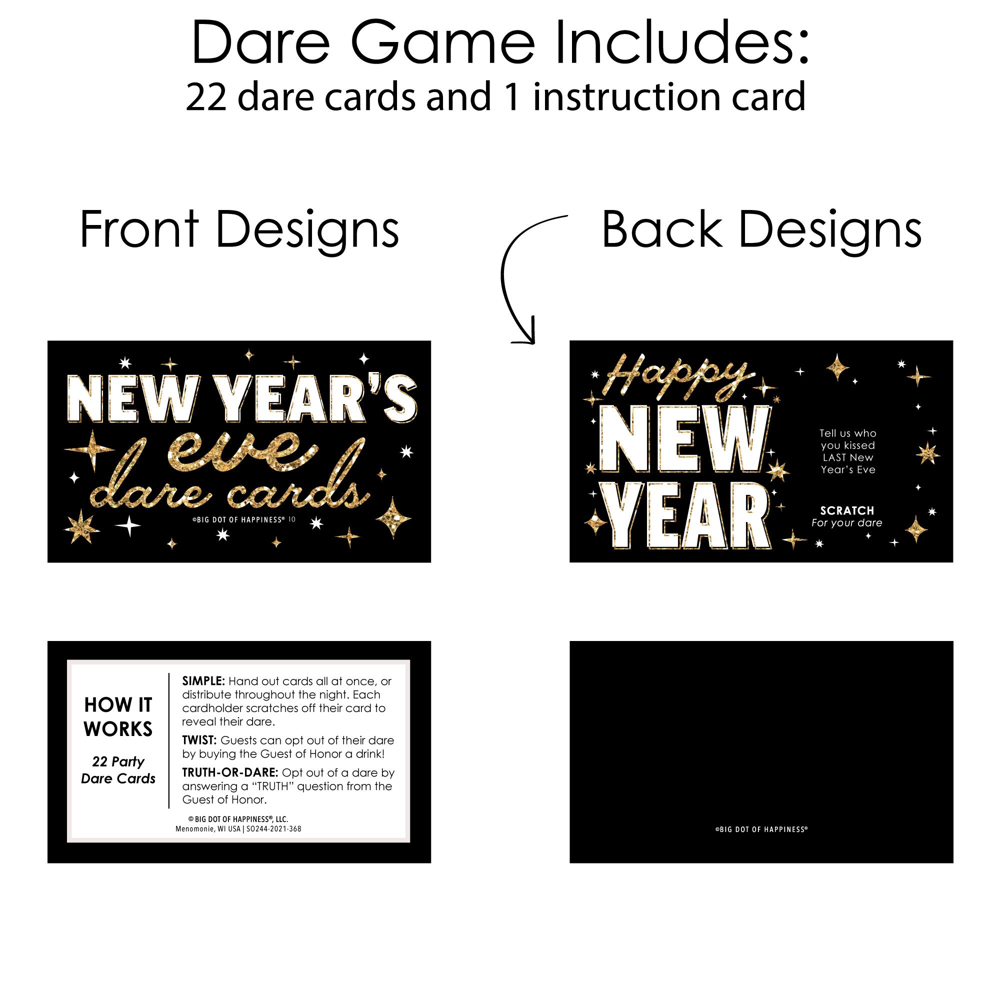 Hello New Year - NYE Party Game Scratch off Dare Cards - 22 Count - Etsy
