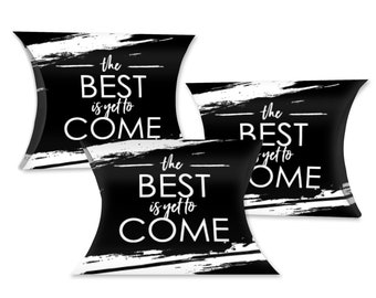 Black and White Grad - Best is Yet to Come - Favor Gift Boxes - Black and White Graduation Party Petite Pillow Boxes - Set of 20