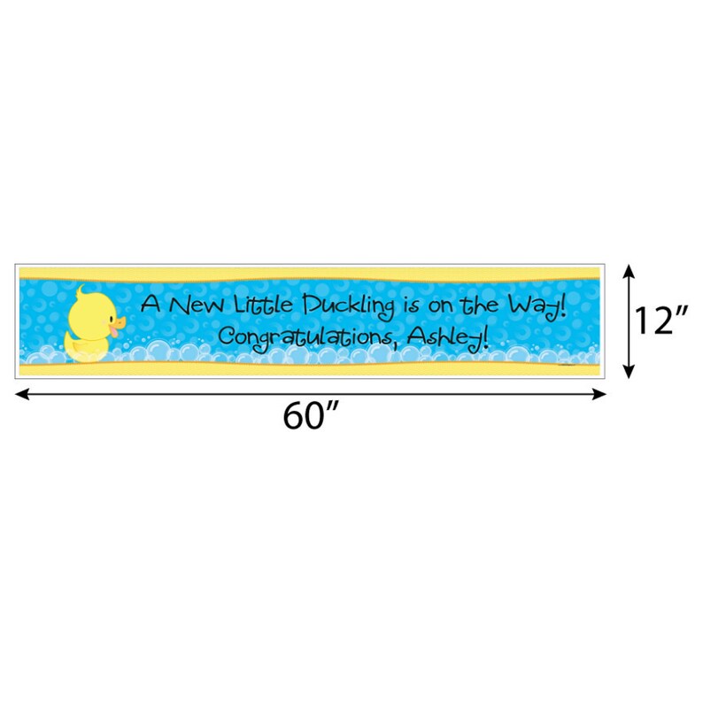 Ducky Personalized Banner Baby Shower Banner Decorations Personalized Rubber Ducky Party Decorations Custom Birthday Party Banner