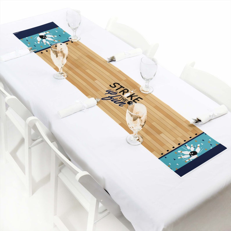 Strike Up the Fun Bowling Petite Birthday Party or Baby Shower Paper Table Runner 12 x 60 inches