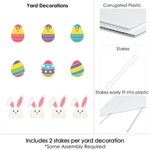 Easter Bunny & Egg Yard Decorations Outdoor Easter Lawn Decorations Hippity Hoppity Easter Bunny Lawn Ornaments 10 Piece Set image 5