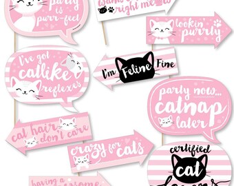 30 prop straws and sticky pads Pusheen The Cat Photobooth Kit 24 card props 30 prop straws and sticky pads Pusheen The Cat Photobooth Kit 24 card props