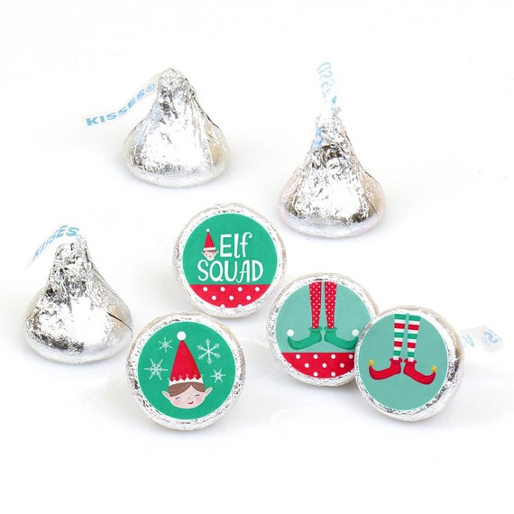 Elf Squad - Kids Elf Christmas and Birthday Party Round Candy Sticker Favors - Labels Fit Chocolate Candy(1 Sheet of 108) Il_570xn