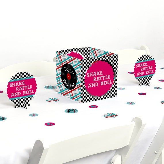 50 S Sock Hop 1950s Rock N Roll Party Centerpiece And Table
