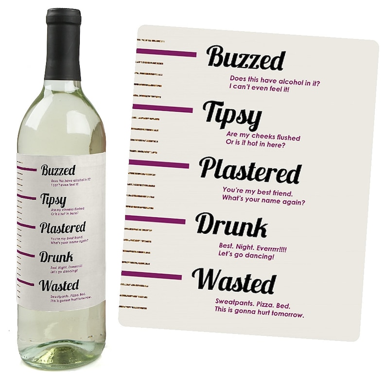Sip Happens Funny Wine Bottle Labels for Women and Men Set Etsy