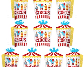 Carnival - Step Right Up Circus - Table Decorations - Carnival Themed Party Fold and Flare Centerpieces - 10 Count