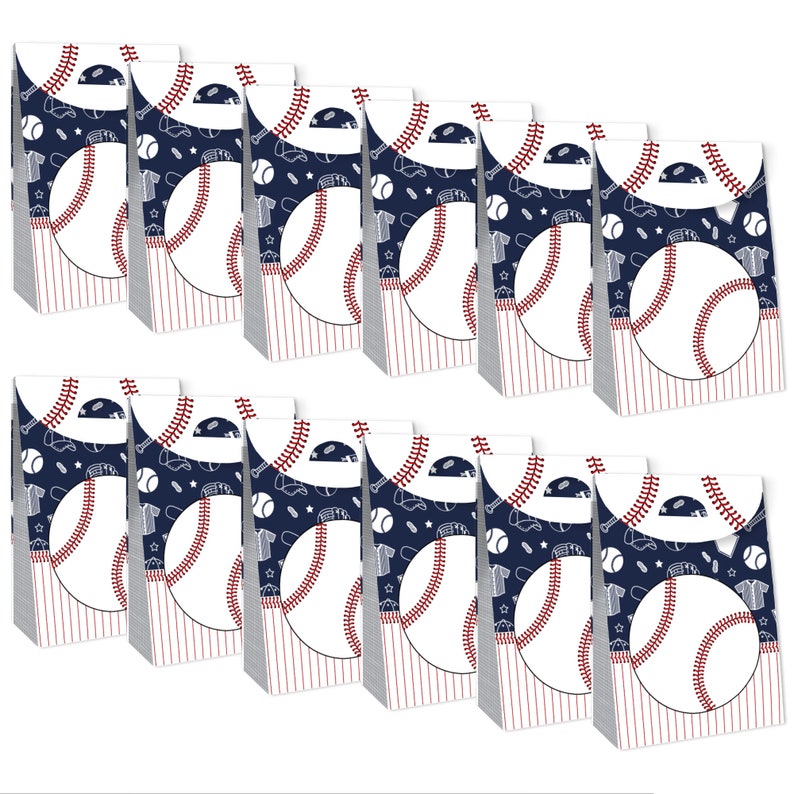 Batter up Baseball Baby Shower or Birthday Gift Favor Box Party Goodie