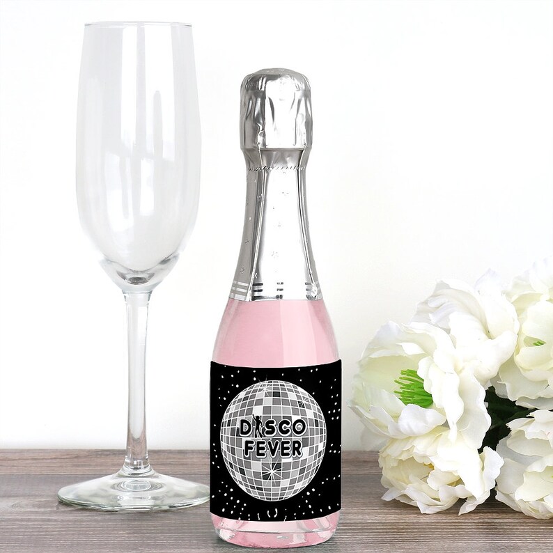 70's Disco Mini Wine and Champagne Bottle Label Stickers - Etsy