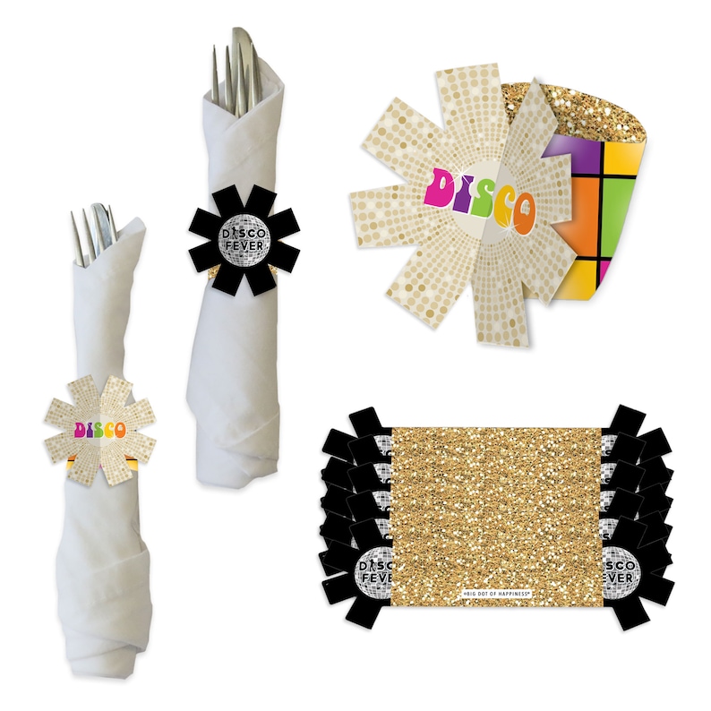 70's Disco Fold & Flare Centerpieces - 10-Pack Table Decor For Disco Party, Easy DIY Decor