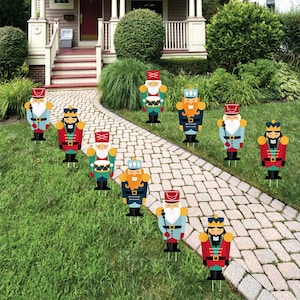 Christmas Nutcracker Lawn Decorations Outdoor Holiday Party Yard Decorations 10 Piece image 1