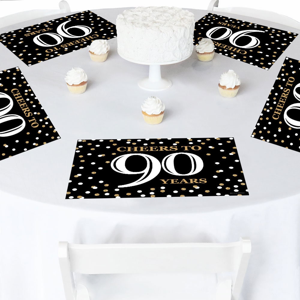 Adult 90th Birthday Gold Party Table Decorations Etsy UK