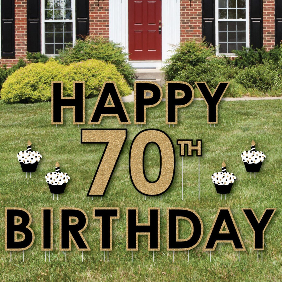 70th Birthday Yard Sign Outdoor Lawn Birthday Decorations Happy