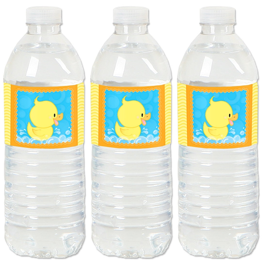 Ducky Duck - Water Bottle Sticker Labels - Waterproof Self Stick Labels ...