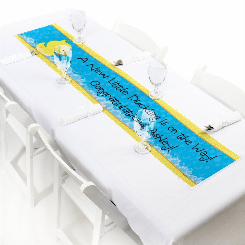 Ducky Personalized Banner Baby Shower Banner Decorations Personalized Rubber Ducky Party Decorations Custom Birthday Party Banner
