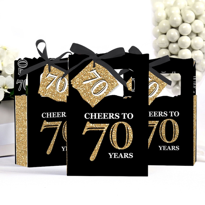 Adult 70th Birthday Gold Birthday Party Favor Boxes Set - Etsy