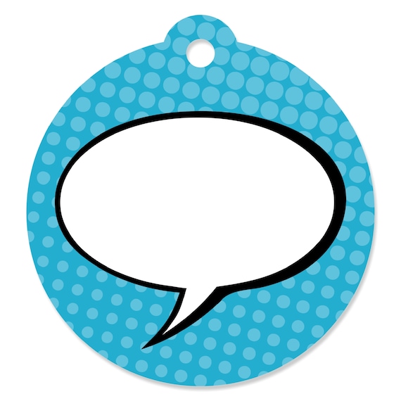 BAM! Superhero - Baby Shower or Birthday Party Favor Gift Tags (Set of 20) Il_570xn