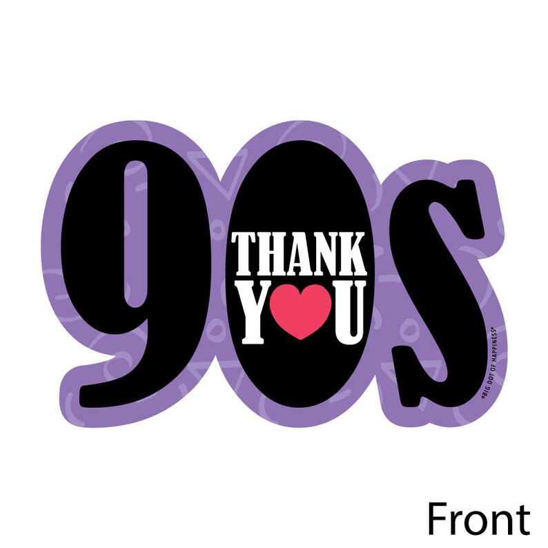 90's Throwback Shaped Thank You Cards 1990s Party - Etsy