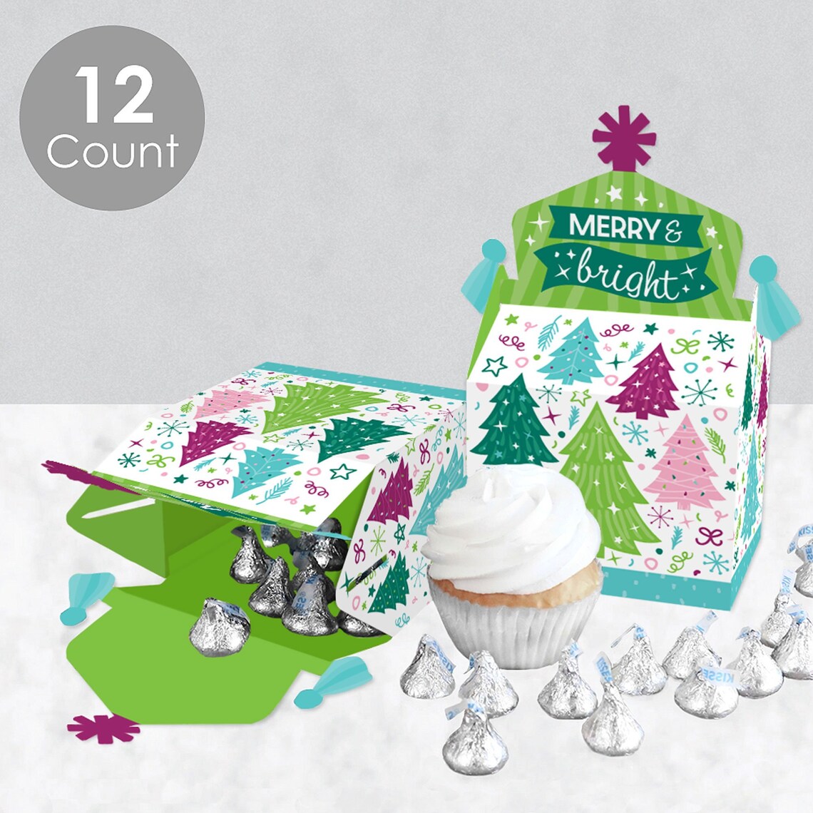 Merry Little Christmas Tree Treat Box Party Favors Red Etsy