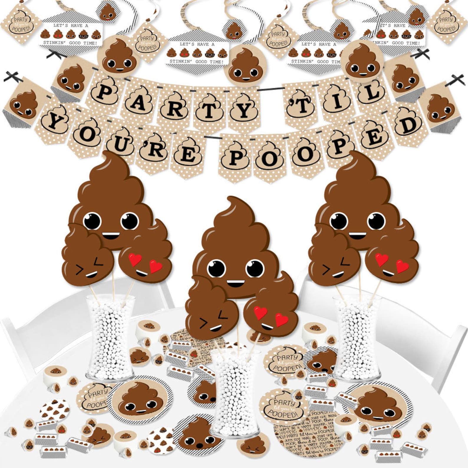 Party til Youre Pooped Poop Emoji Party Supplies Banner Etsy