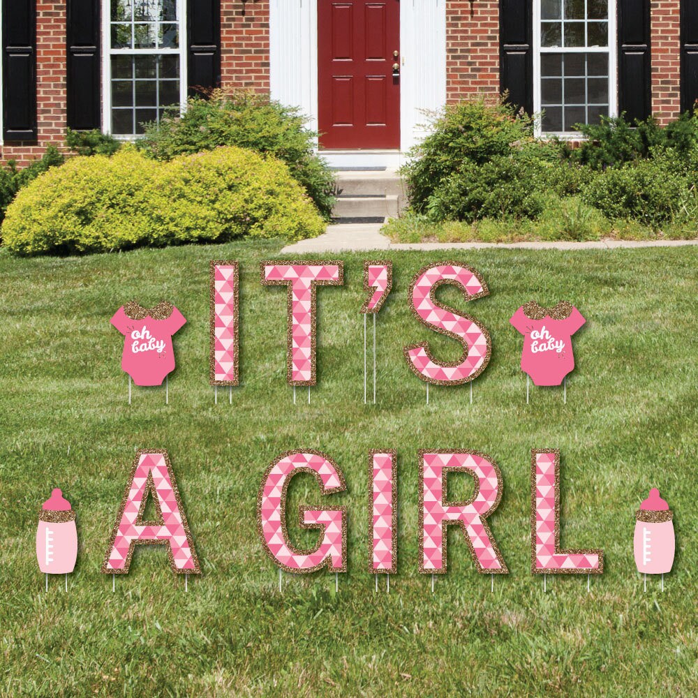 It's A Girl Yard Sign Outdoor Lawn Decoration Girl Etsy