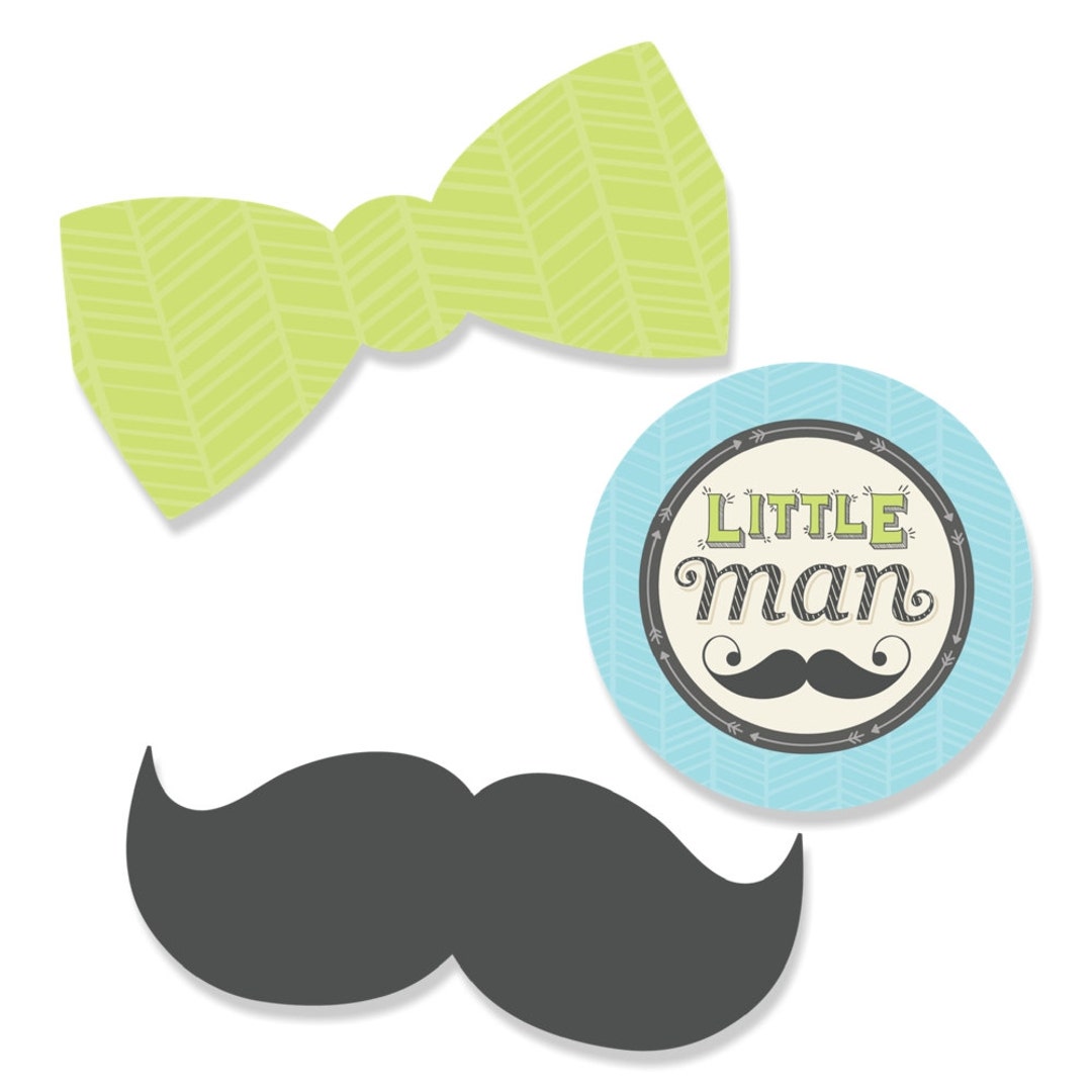24 Pc. Small Dashing Little Man Mustache Party - Mustache and Bow Tie ...