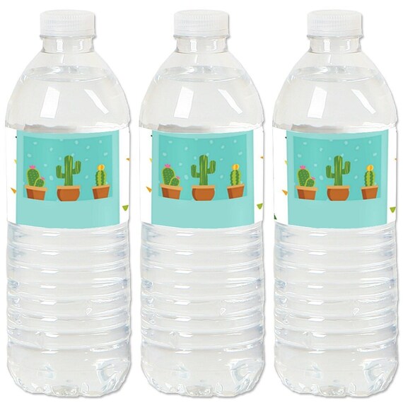 Mexican Fiesta Water Bottle Labels Cinco de Mayo Waterproof Self
